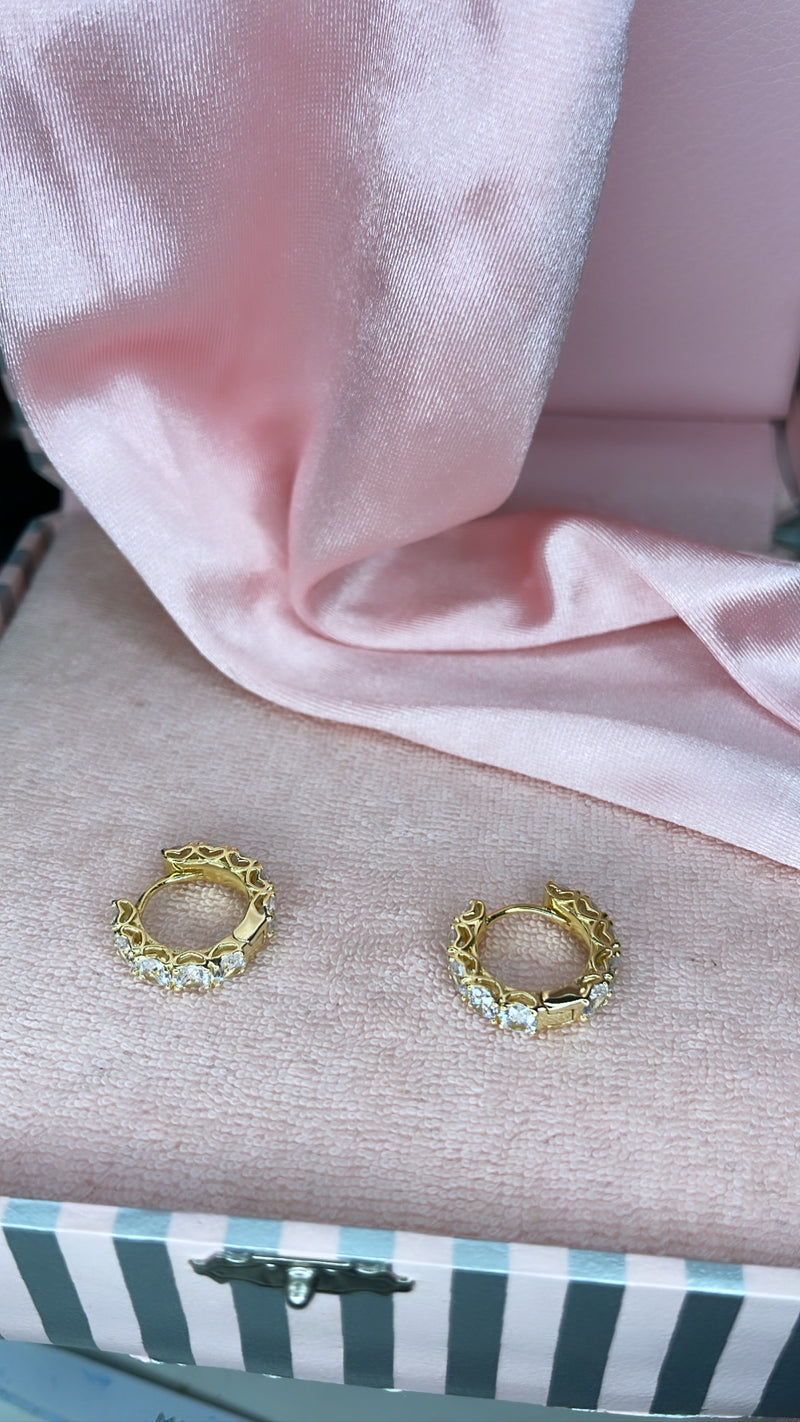 Mini Bling Hoops In gold