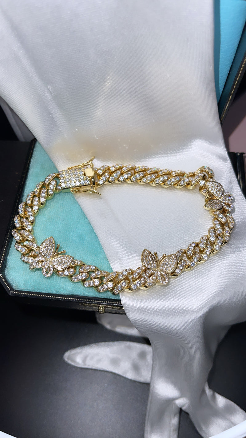 Fly High Butterfly Cuban Link Anklet