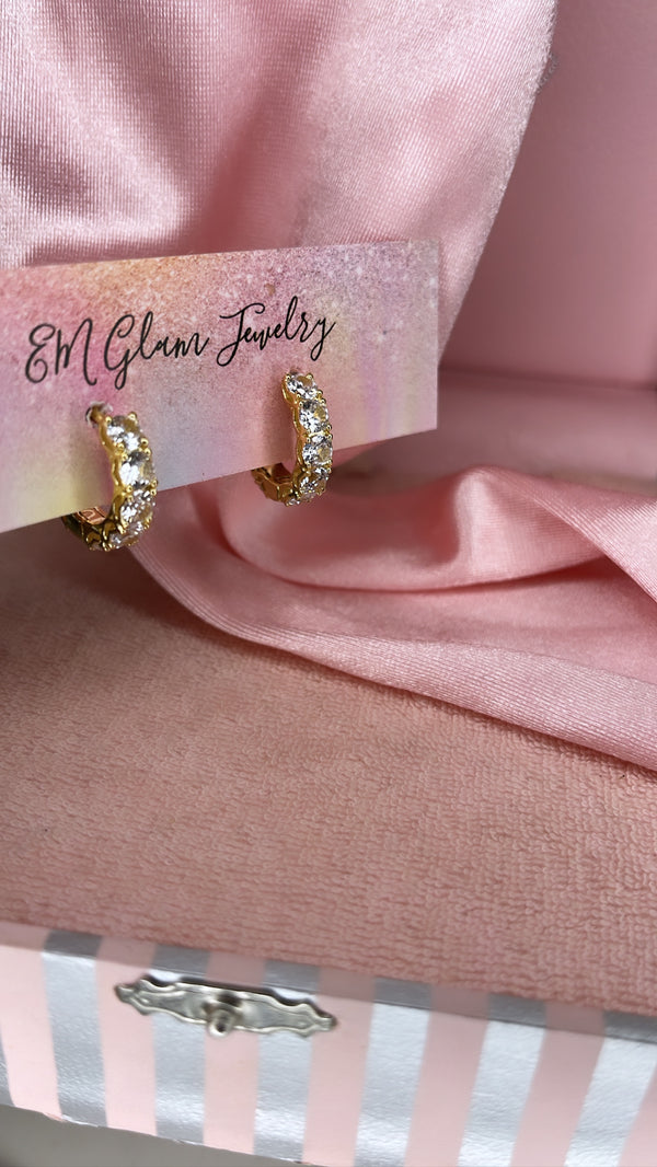 Mini Bling Hoops In gold