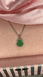 Jade Mini Buddha in silver