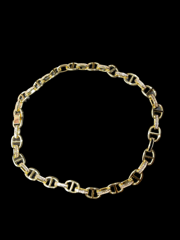 The Baguette Crystal Link in Gold