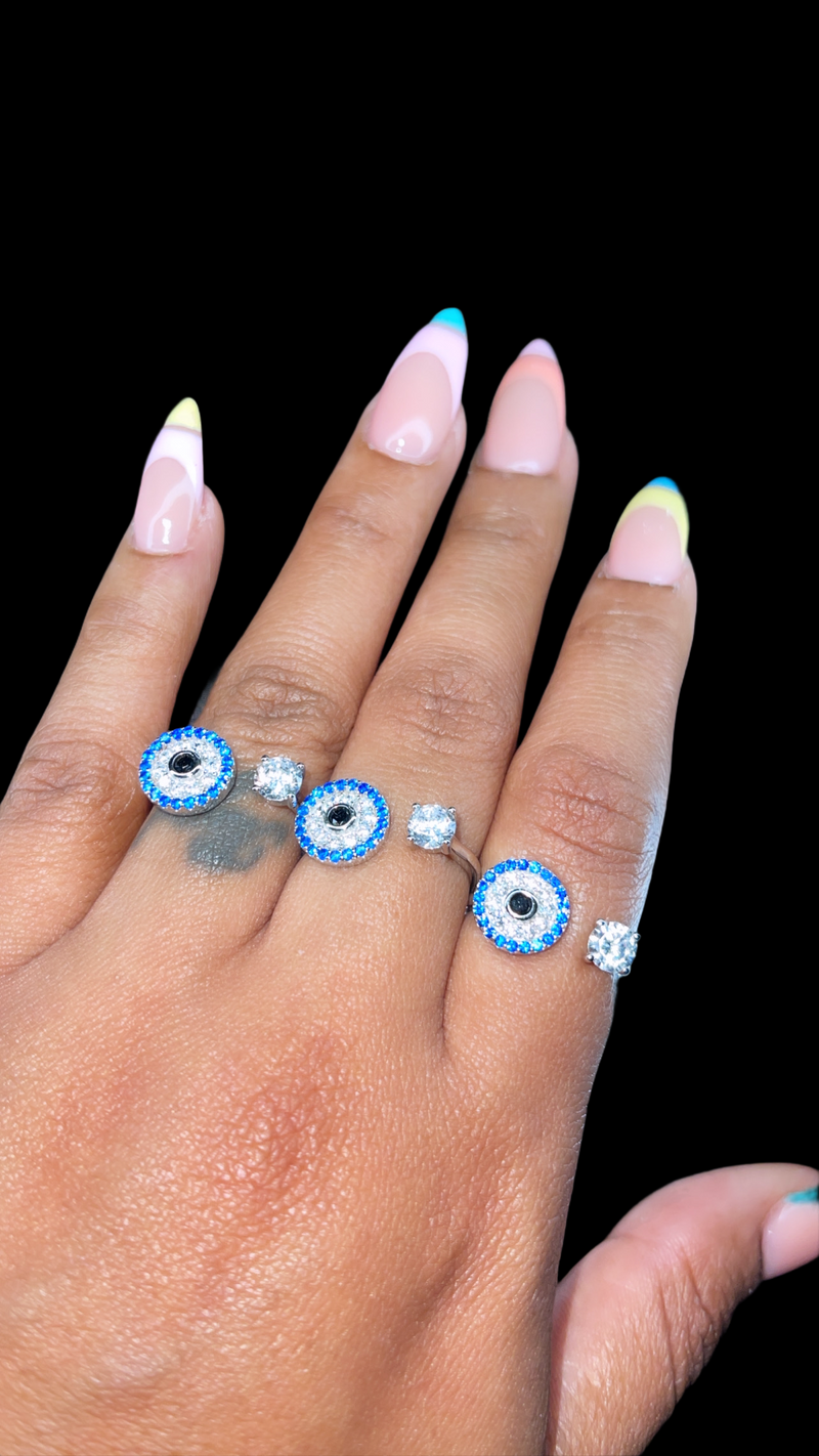 Open evil eye ring