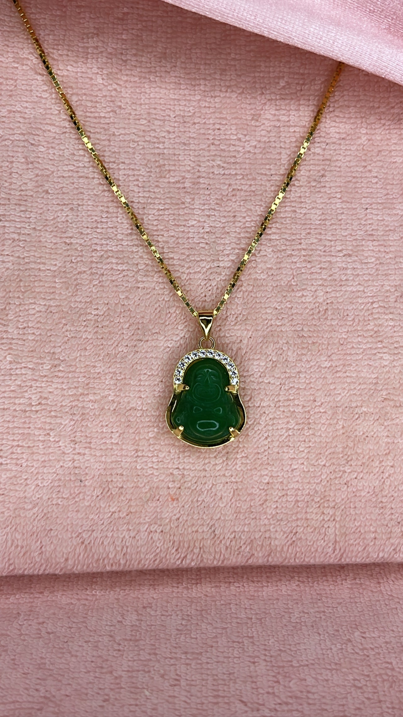 Jade Mini Buddha In Gold