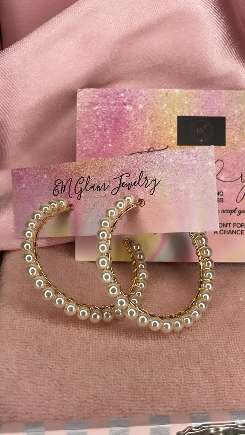 Pearls Hoops