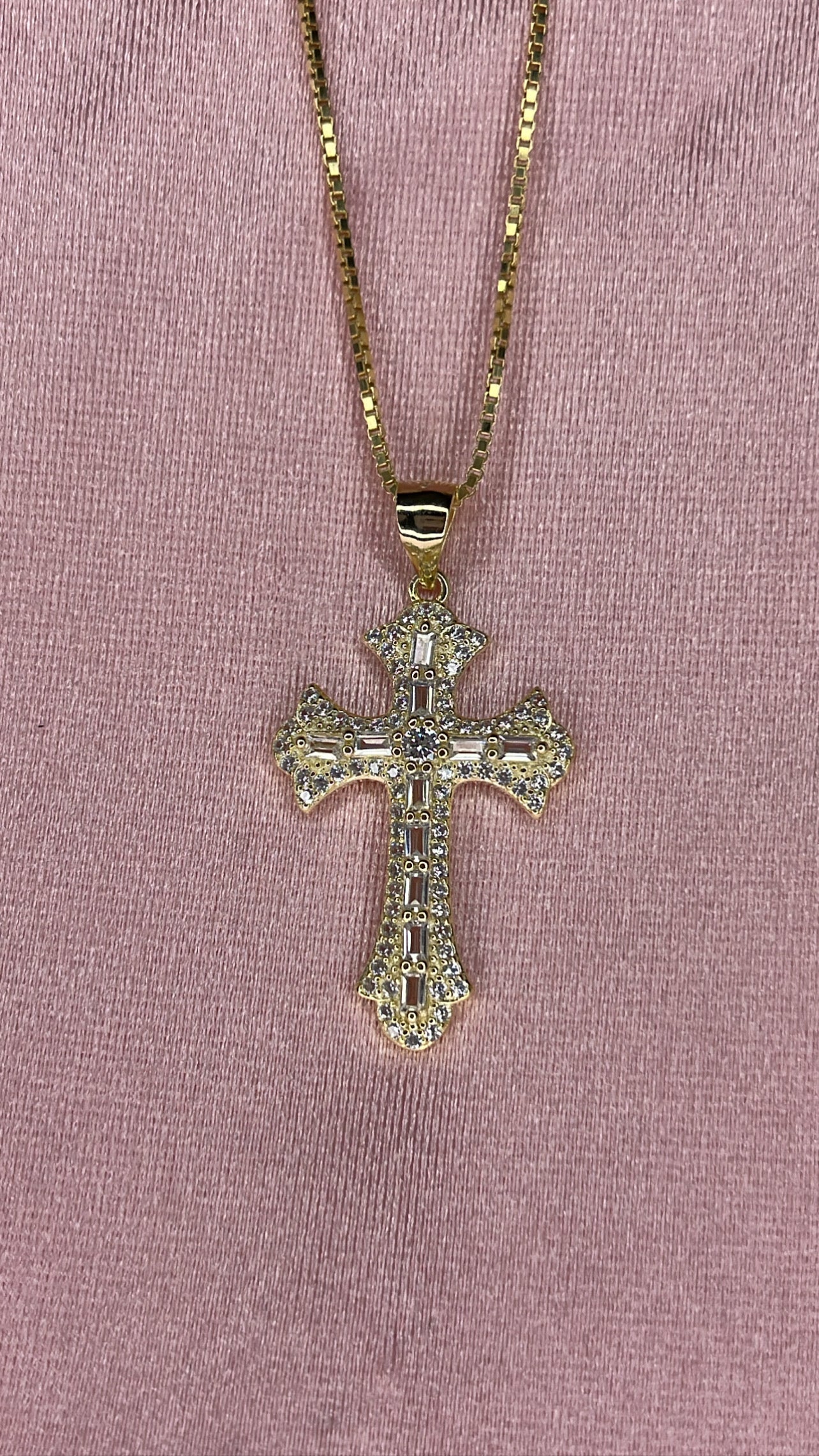 Touches of Baguette Cross Chain
