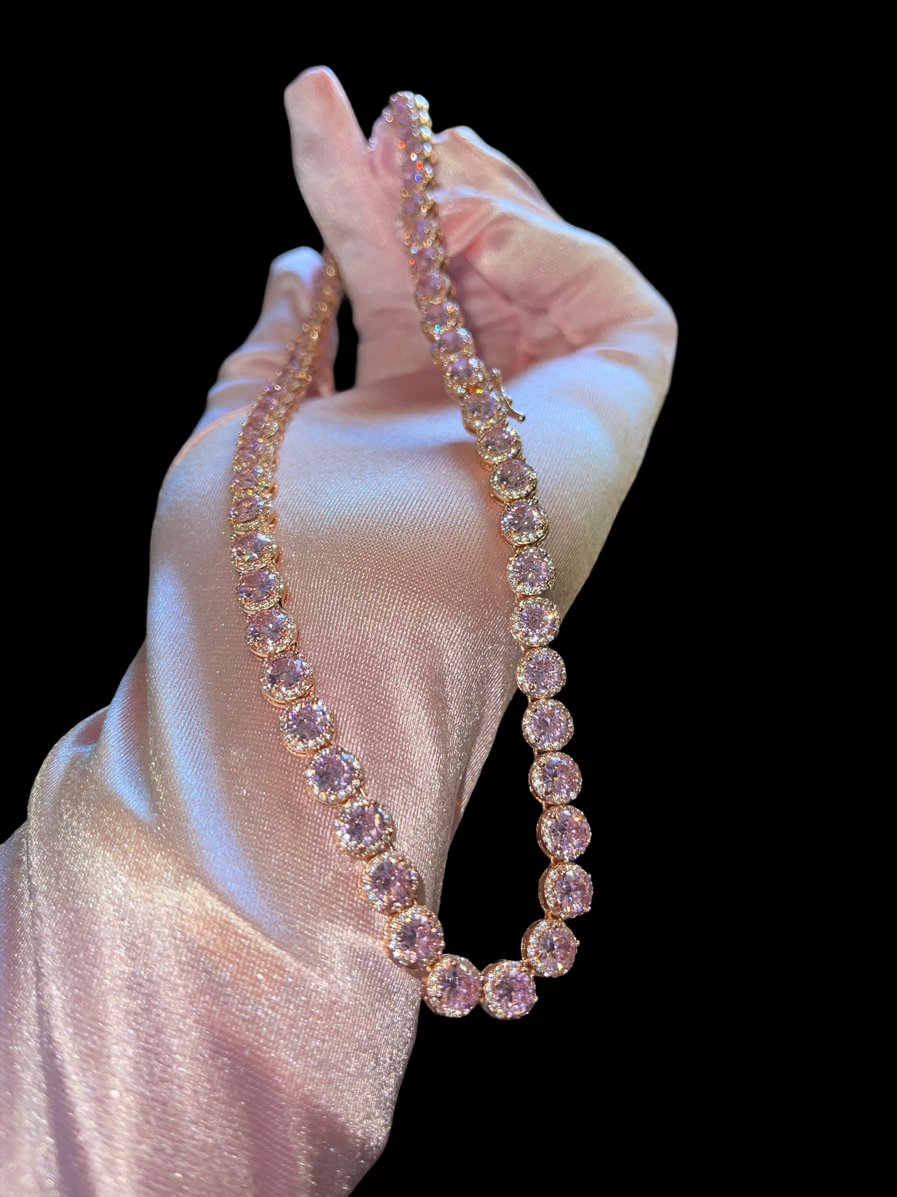 Cinderella Bling Necklace in Rose Gold