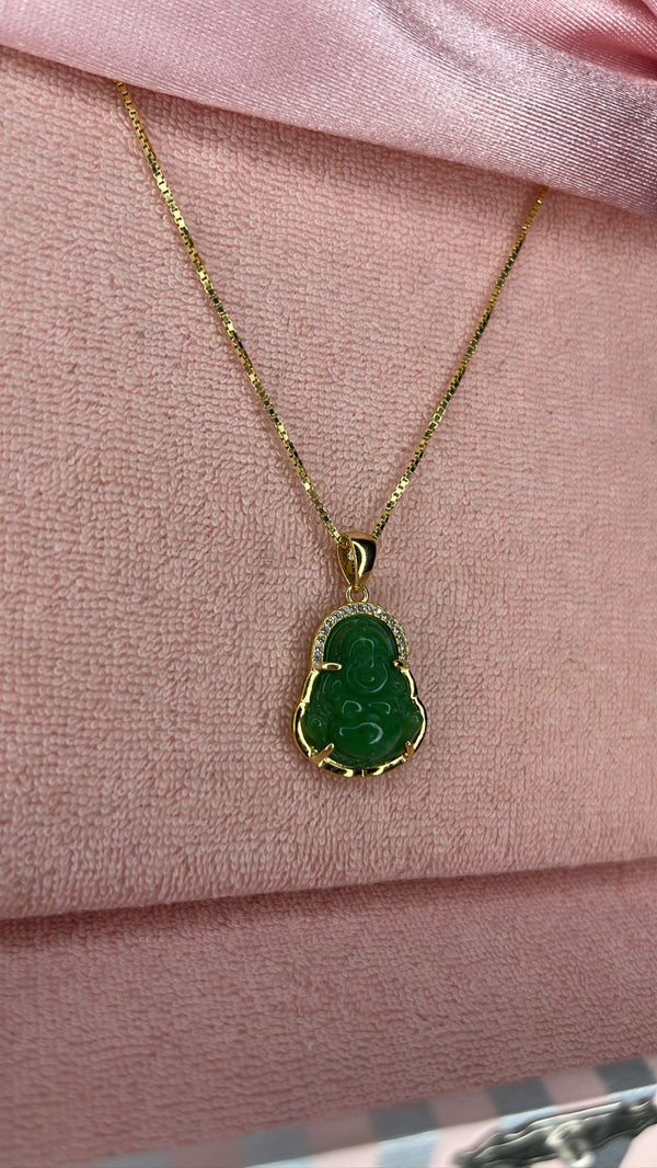 Jade Small Buddha In Gold