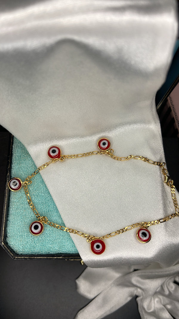 Red eye charms anklet