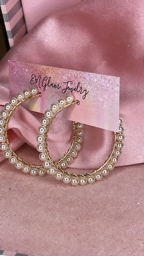 Pearls Hoops