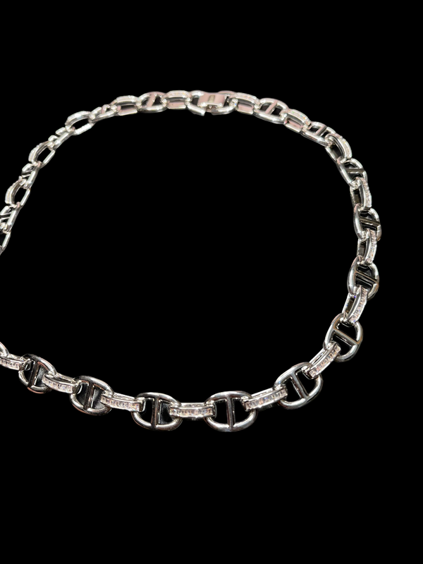 The Baguette Crystal Link in Silver