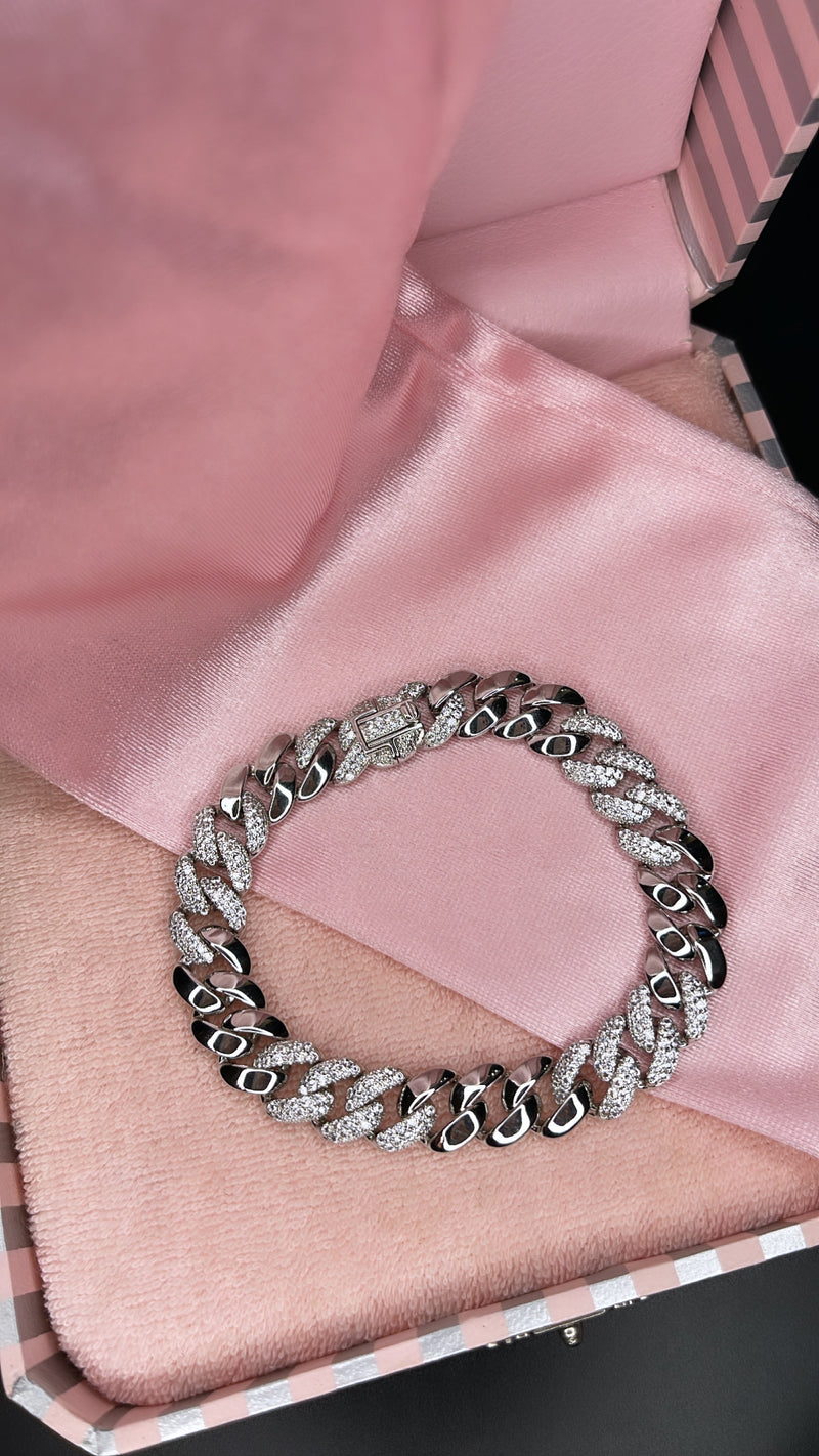 The Beast cuban link bracelet in silver