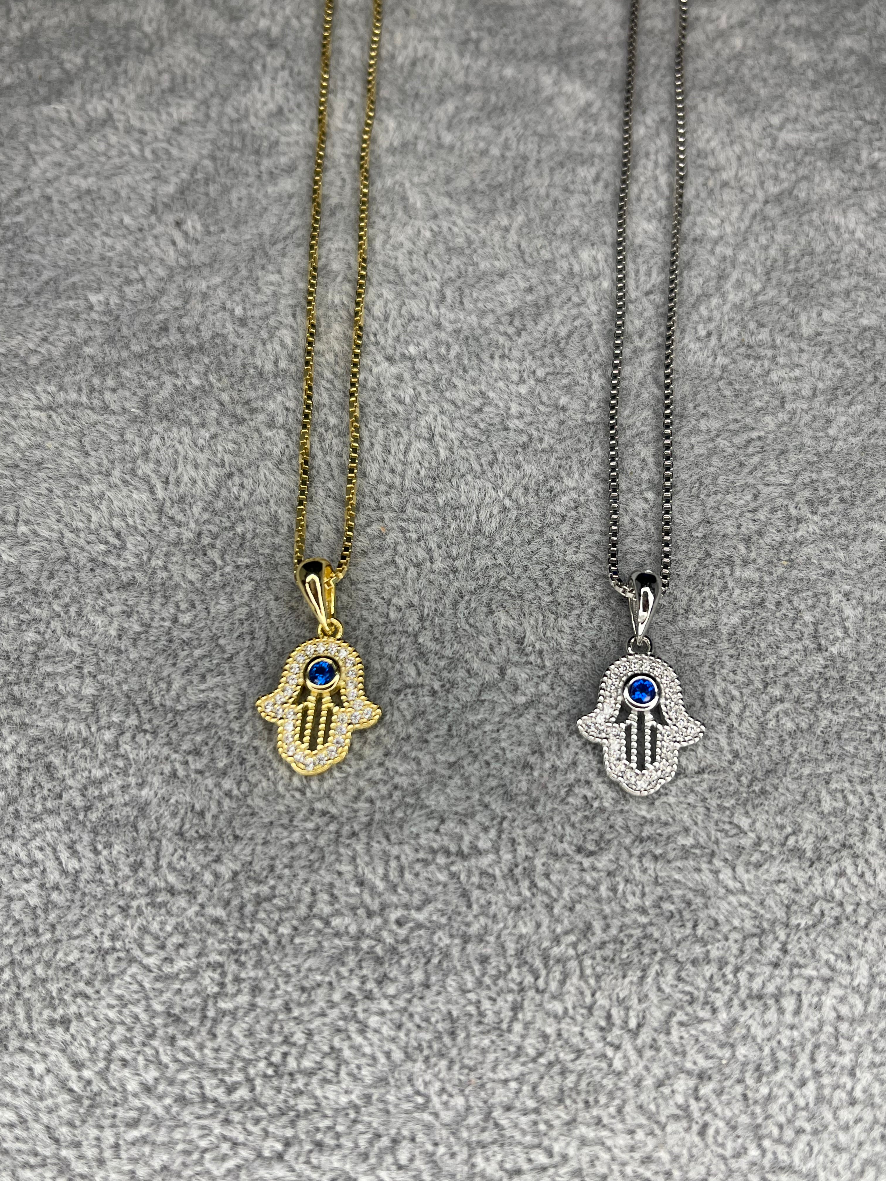 Blue Gemstone Hamsa