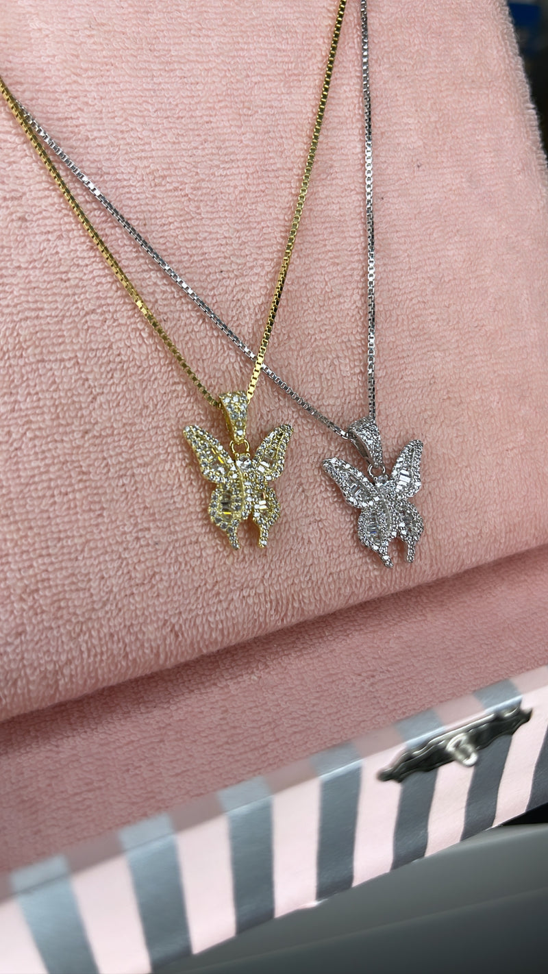 The Shimmer Baguette Butterfly Chain