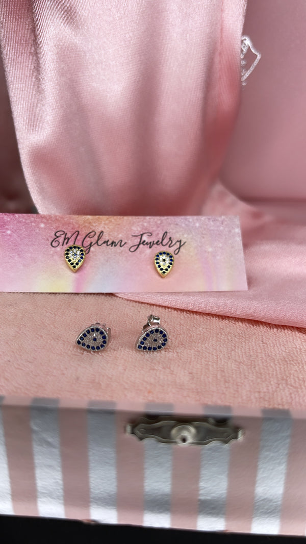 The Tear Drop Evil Eye Earrings