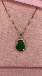 Jade Mini Buddha In Gold