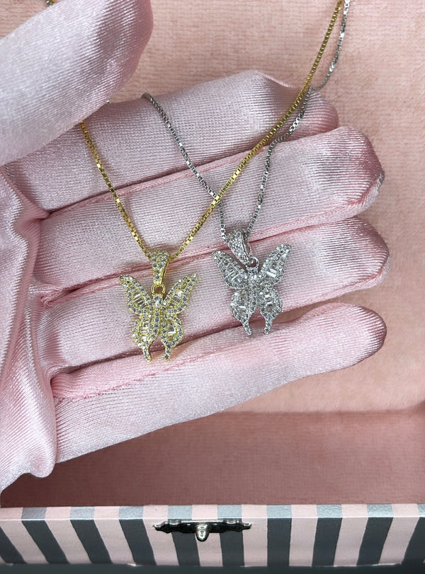 The Shimmer Baguette Butterfly Chain