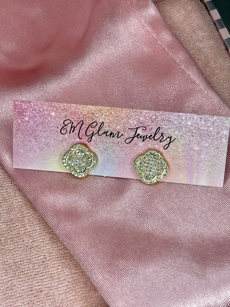 Bling Clover Earrings