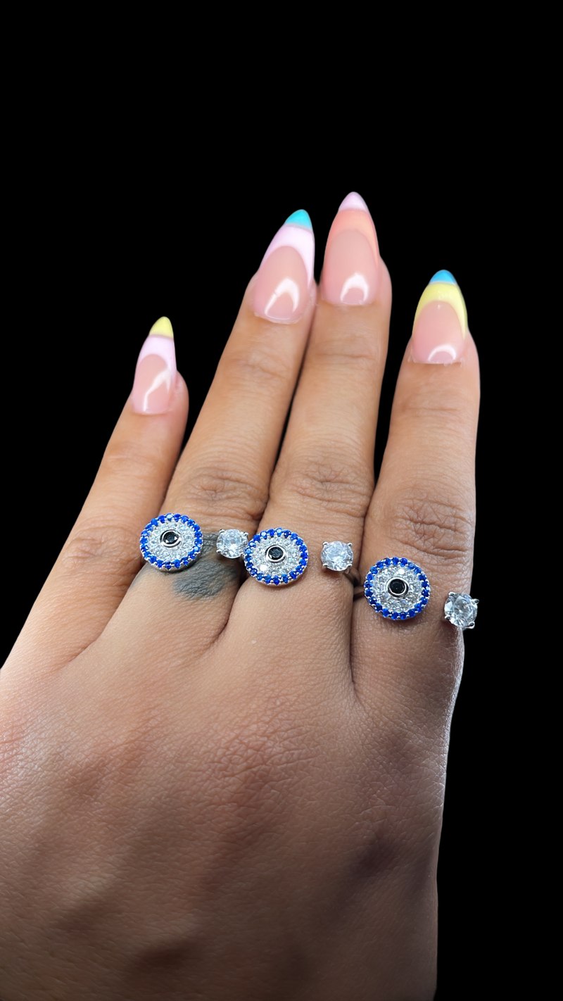 Open evil eye ring