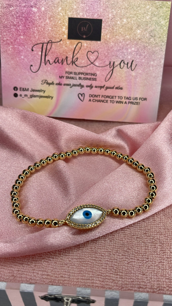 Protector Evil Eye Beaded stretch Bracelet