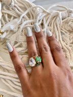 Green Tear Drop Ring