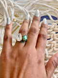 Green Tear Drop Ring