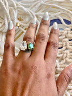 Green Tear Drop Ring