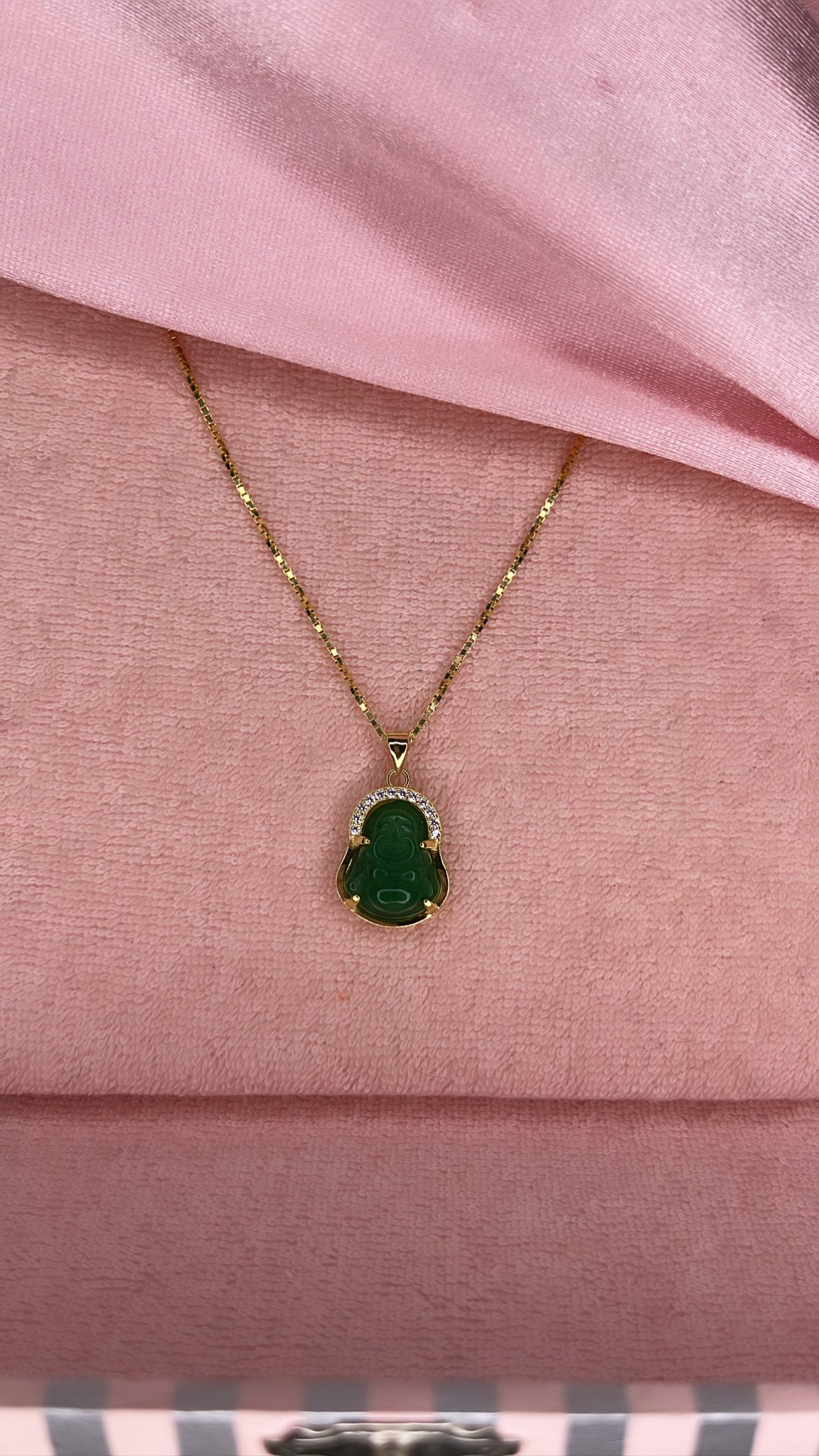 Jade Mini Buddha In Gold