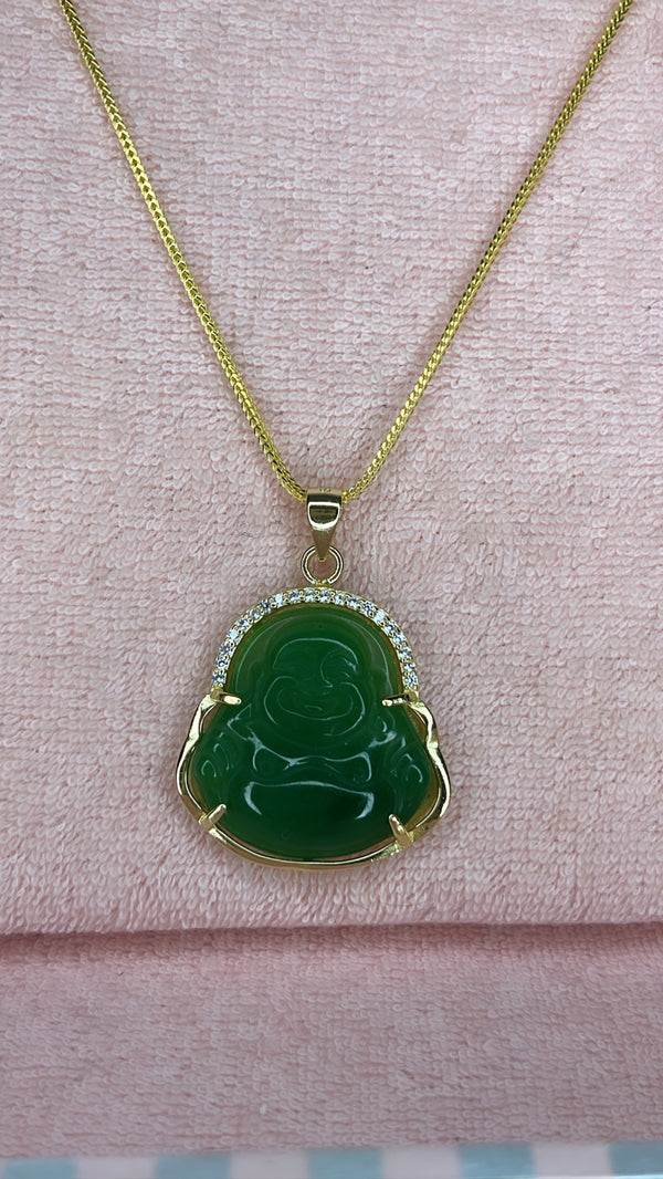 Jade Medium Buddha In Gold